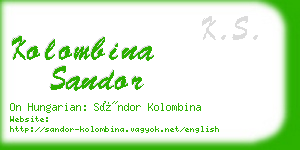 kolombina sandor business card